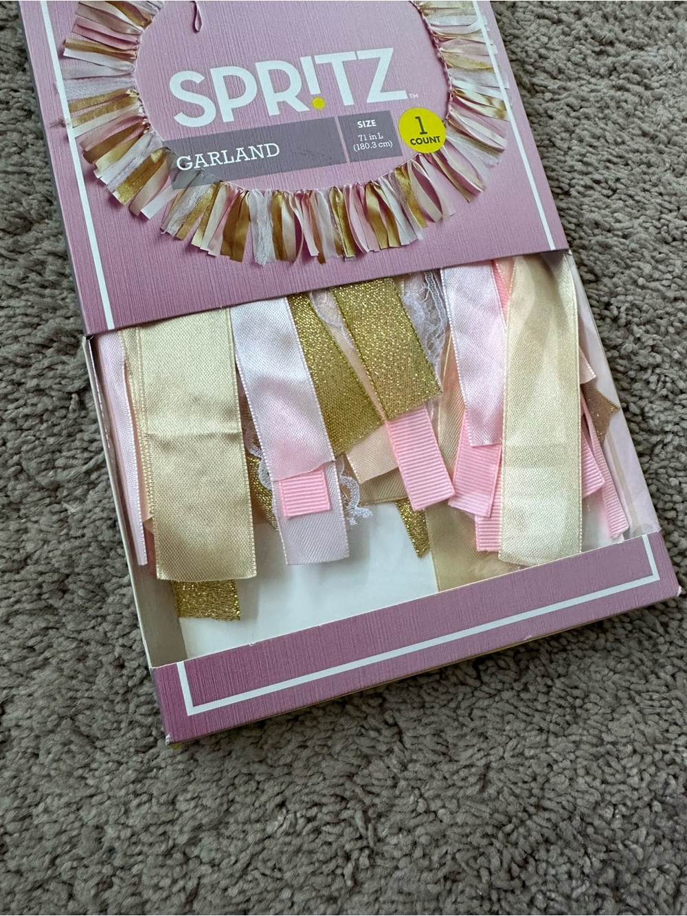 Spritz Pink, Gold & Cream Ribbon Tassel Garland